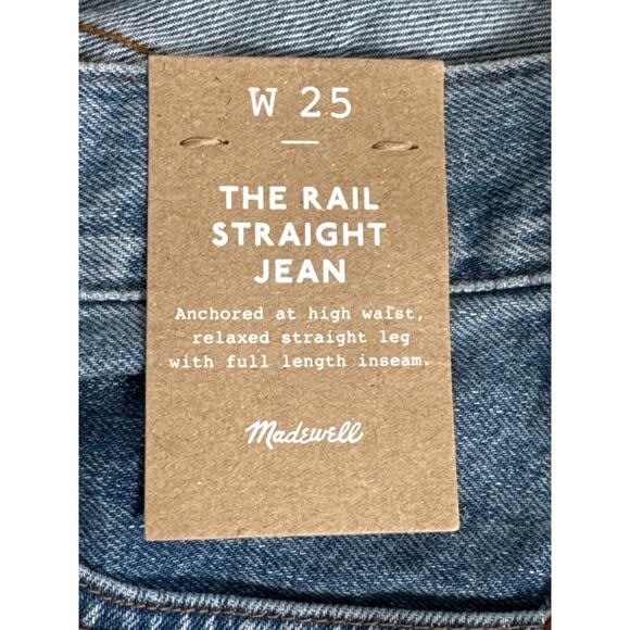 NWT Madewell The Rail Straight Jean in Reston Wash Released Hem Edition 25 - Picture 7 of 14